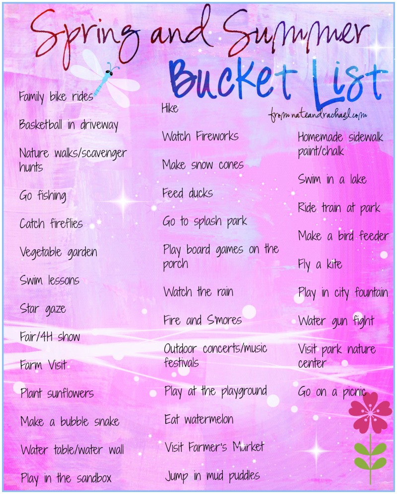 Spring and Summer Bucket List