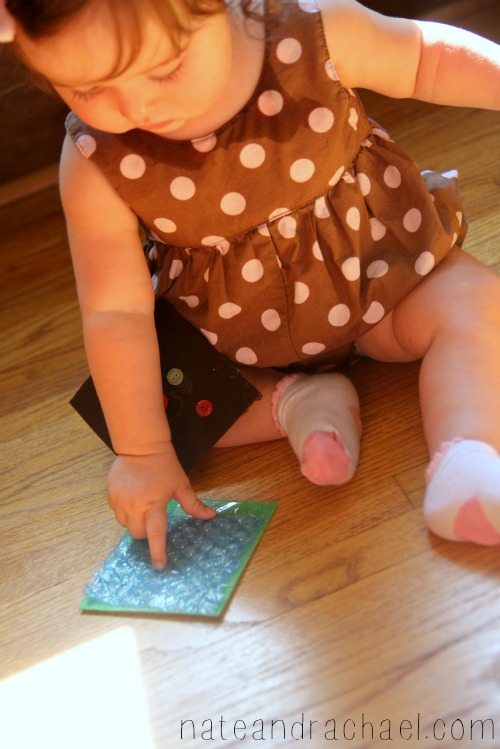 Baby play! Make your own texture cards.