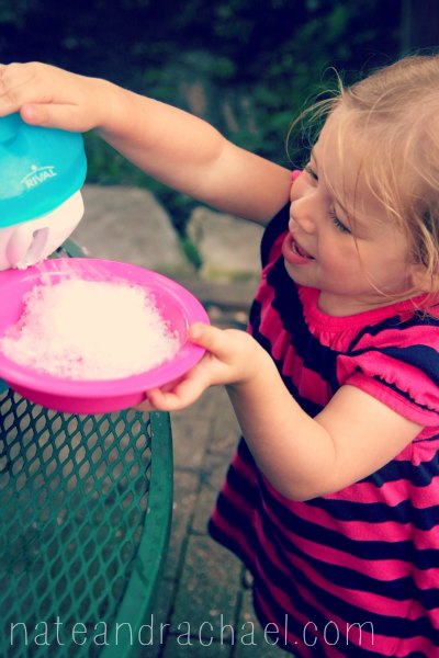 Snow cone syrup recipe with just three ingredients! We'll be using this a lot this summer!