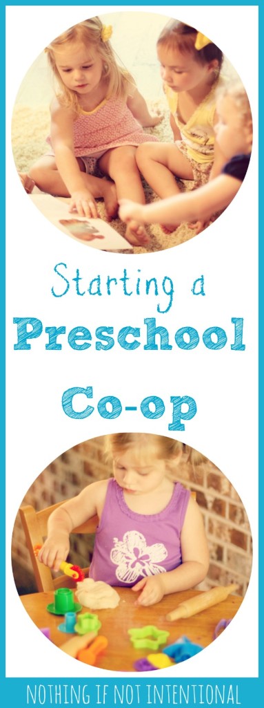 What's a preschool co-op?  Check out this post for answers to FAQ, a sample schedule, preschool curriculum ideas, and play-based learning activities. 