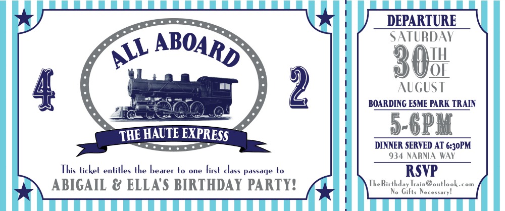Train Party Invitation