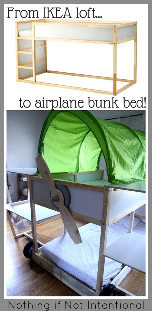 Ikea hack: airplane bunk bed from KURA loft