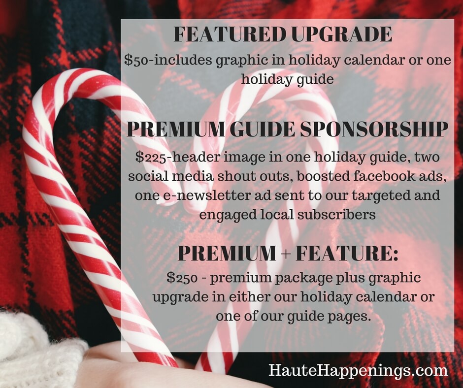 Holiday advertising on Haute Happenings