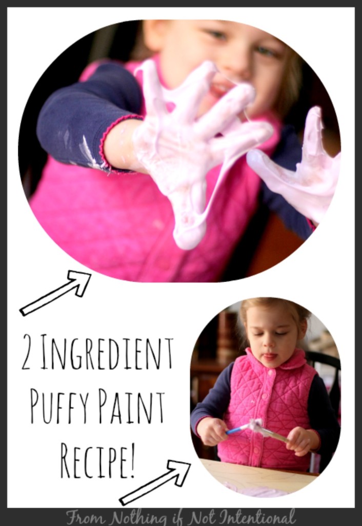 Two-ingredient puffy paint recipe. You're going to want to try this! 